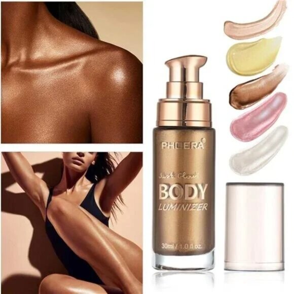 Body Shimmer Oil, Waterproof Long Lasting Moisturizing Body Luminizer Glow